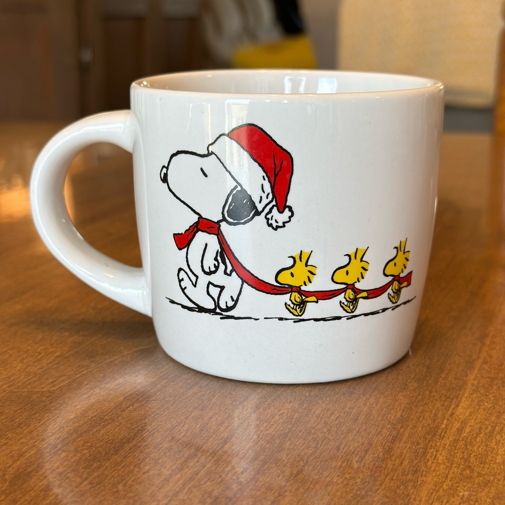 Peanuts Snoopy Christmas Stoneware Coffee Mug Tea Cup Modern Gourmet Foods 16 Oz